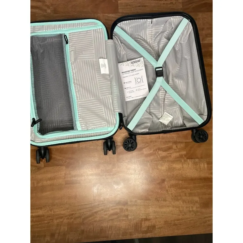 American Tourister Turquoise Carry On Spinner Luggage 21